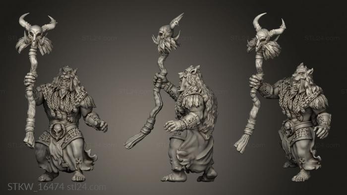 Military figurines (Orc Shaman, STKW_16474) 3D models for cnc