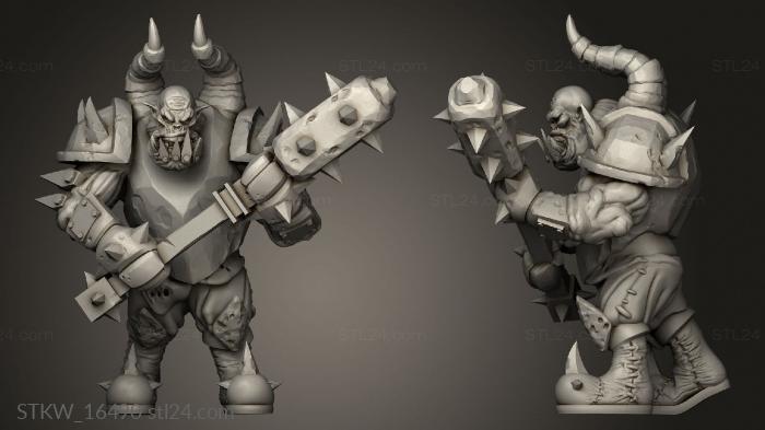 Military figurines (orc warrior, STKW_16490) 3D models for cnc