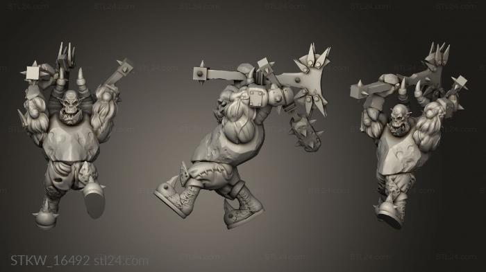 Military figurines (orc warrior, STKW_16492) 3D models for cnc