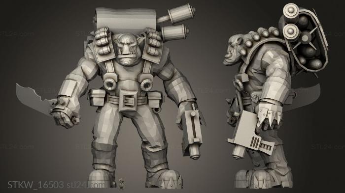 Military figurines (Команда орков и Ультрамарин Warhammer Squig speed, STKW_16503) 3D models for cnc