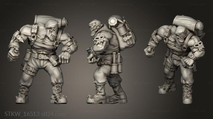 Military figurines (Ork Kommando, STKW_16513) 3D models for cnc