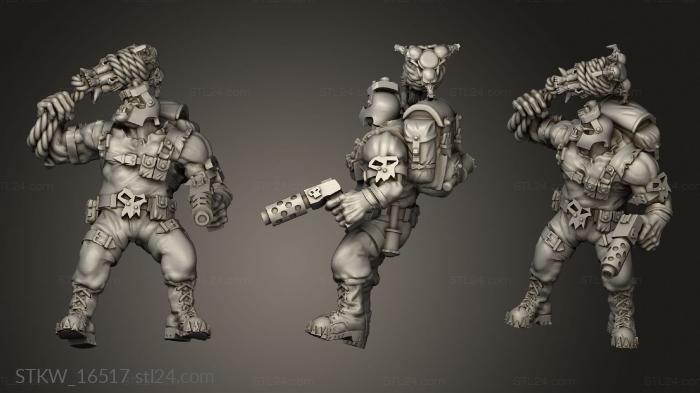 Military figurines (Ork Kommando, STKW_16517) 3D models for cnc