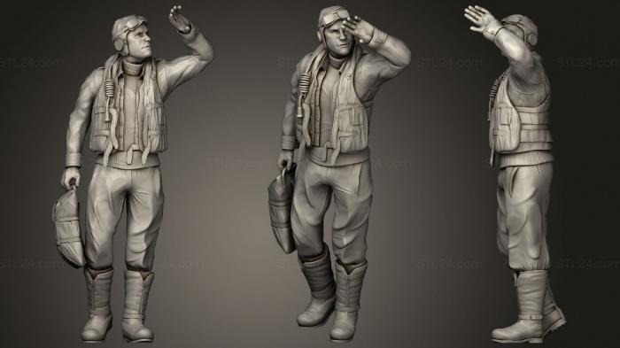 Military figurines (Pilot battle of britain, STKW_1653) 3D models for cnc