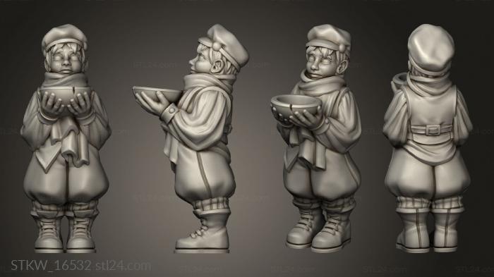 Military figurines (Orphanage CHILD BOWL, STKW_16532) 3D models for cnc