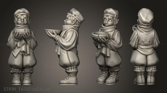 Military figurines (Orphanage CHILD BOWL ELF, STKW_16533) 3D models for cnc