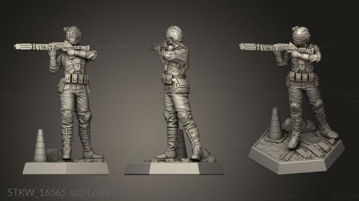 Military figurines (Crisis Exo Force Knight Standing, STKW_16565) 3D models for cnc