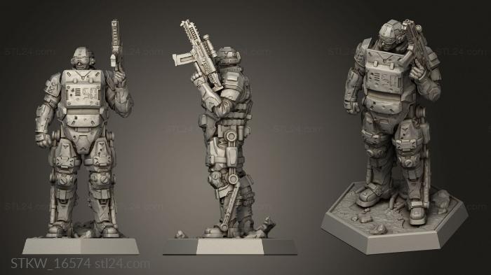 Military figurines (Crisis Riot Police, STKW_16574) 3D models for cnc