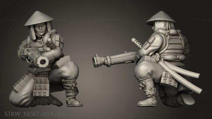 Military figurines (Ozutsu Ashigaru, STKW_16587) 3D models for cnc