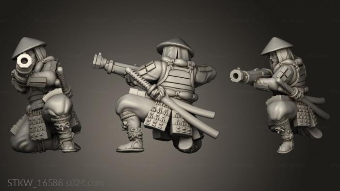 Military figurines (Ozutsu Ashigaru, STKW_16588) 3D models for cnc