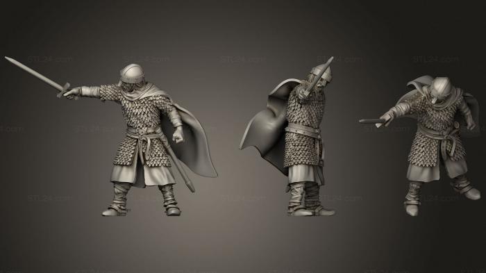 Статуэтки военные (Рыцарь Гарсиа Хименеса Оборона Аледо 1089, STKW_1716) 3D модель для ЧПУ станка
