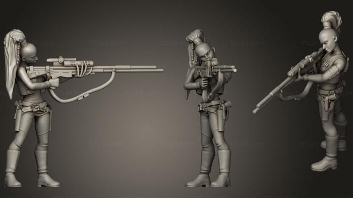 Статуэтки военные (Красная Охотница, STKW_1719) 3D модель для ЧПУ станка