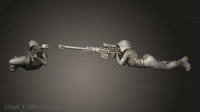 Military figurines (Stalkers Female Supp, STKW_17280) 3D models for cnc