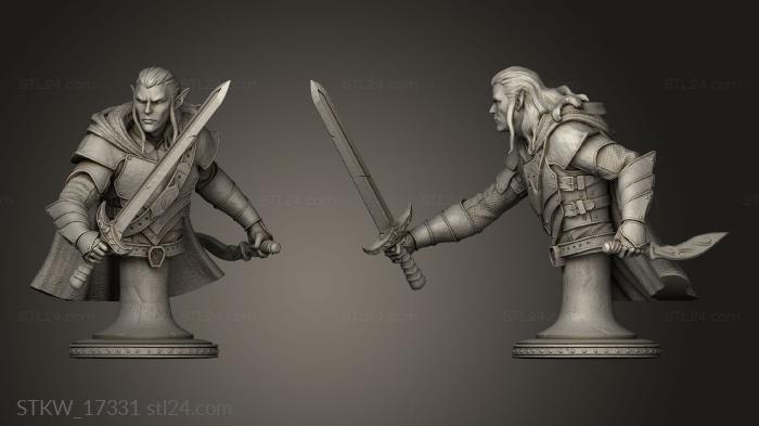 Military figurines (Primal Lilith Archmage and Augur Elf Warrior Elfwarrior, STKW_17331) 3D models for cnc