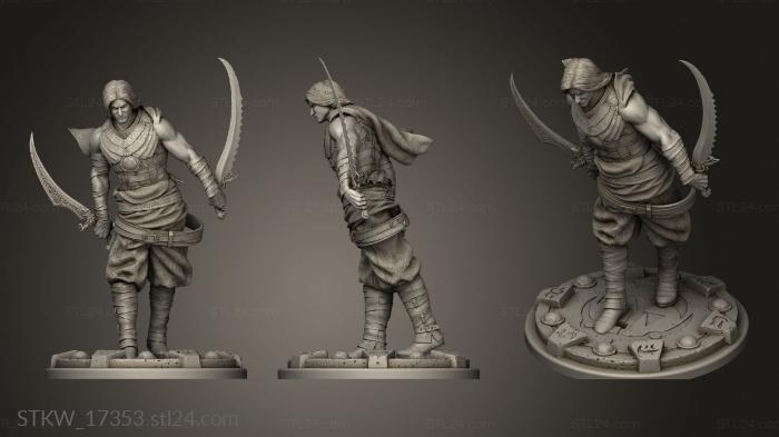 Military figurines (Prince Persia warrior within statue, STKW_17353) 3D models for cnc