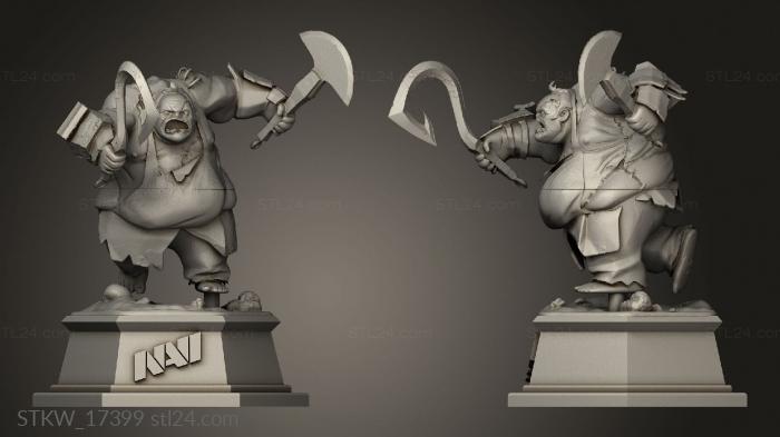 Military figurines (pudge trophy dota with detail, STKW_17399) 3D models for cnc