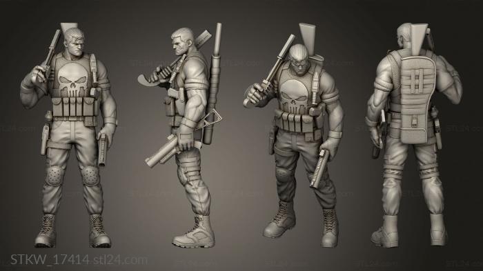 Military figurines (Punisher bat, STKW_17414) 3D models for cnc