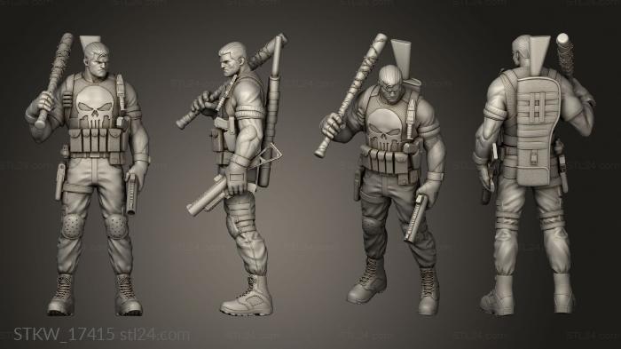 Military figurines (Punisher bat, STKW_17415) 3D models for cnc