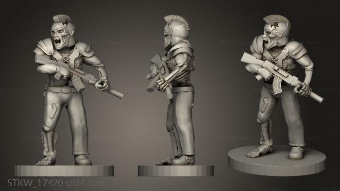 Military figurines (Punk Zombie, STKW_17420) 3D models for cnc