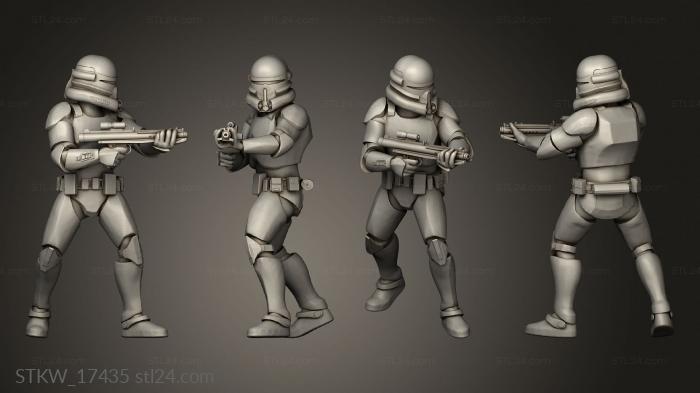 Military figurines (Troopers Ranged, STKW_17435) 3D models for cnc