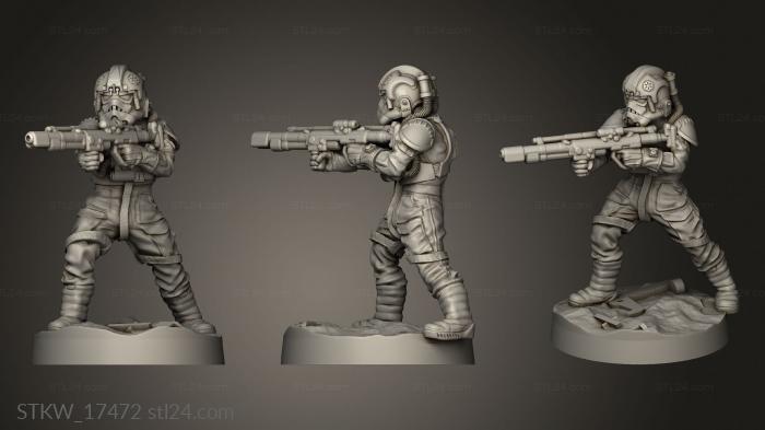 Military figurines (QUAD MECH PILOT, STKW_17472) 3D models for cnc