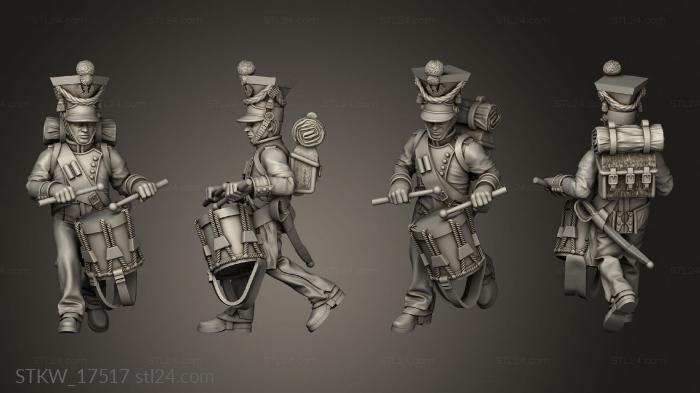 Military figurines (FUSILIERS Command Drummer, STKW_17517) 3D models for cnc