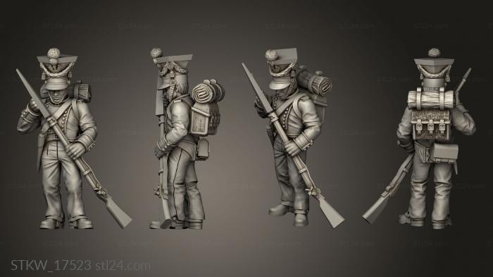 Military figurines (Fusiliers Skirmish, STKW_17523) 3D models for cnc