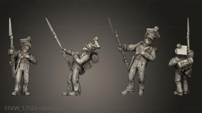 Military figurines (Fusiliers Skirmish Wounded, STKW_17526) 3D models for cnc