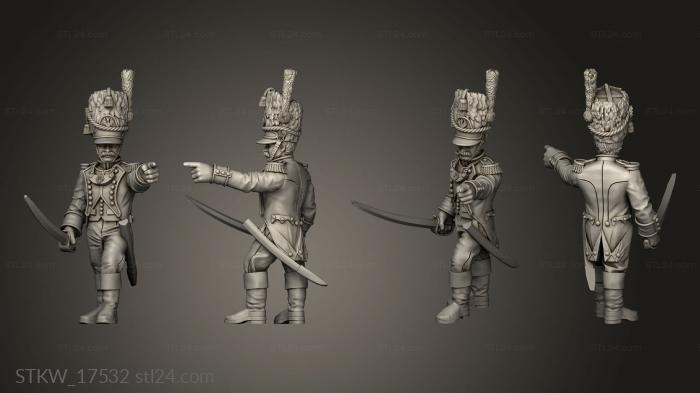 Military figurines (GRENADIERS Command Grnd Officer, STKW_17532) 3D models for cnc