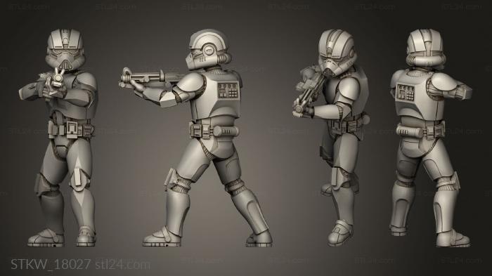 Military figurines (Republic Engineer Squad Clone, STKW_18027) 3D models for cnc