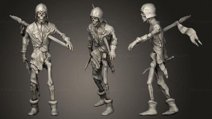 Military figurines (Skeleton soldier, STKW_1813) 3D models for cnc