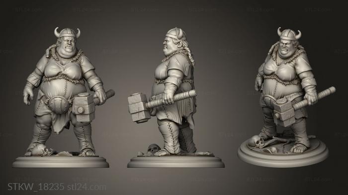 Military figurines (Ursula Half Ogre Bandit Lady, STKW_18235) 3D models for cnc