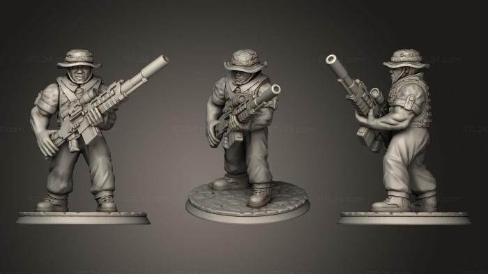 Military figurines (Sniper stood fixed, STKW_1835) 3D models for cnc