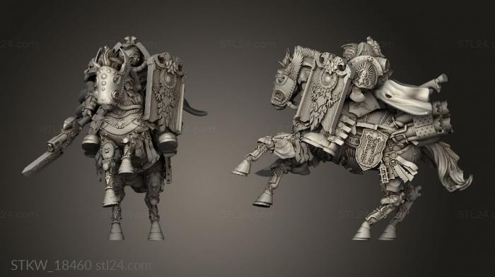 Military figurines (Mounted Cybernetic Cape Custodes, STKW_18460) 3D models for cnc