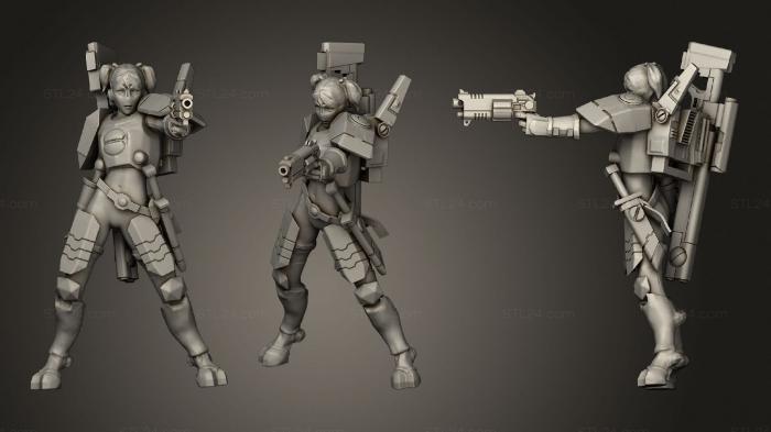 Military figurines (Space Communist Gunslinger Waifu, STKW_1853) 3D models for cnc