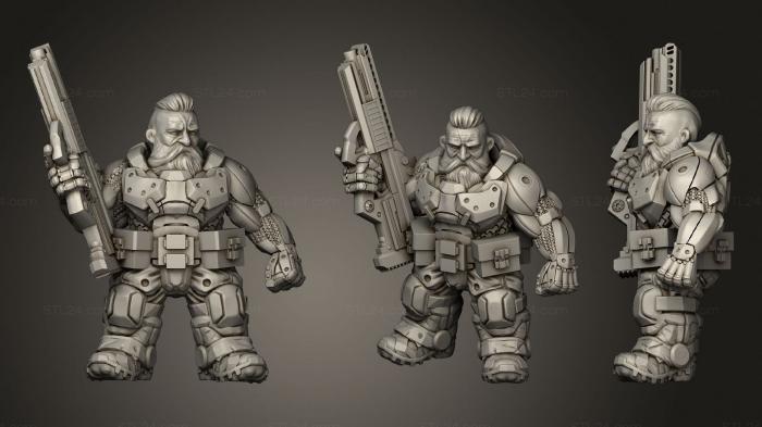 Military figurines (Spacedwarf nobase, STKW_1854) 3D models for cnc