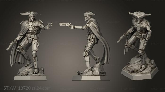 Military figurines (Mech Gunslinger, STKW_18720) 3D models for cnc