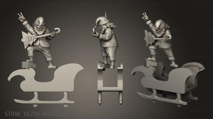 Military figurines (Santa Rockero, STKW_18728) 3D models for cnc