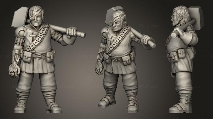 Military figurines (Steampunk hammerer, STKW_1873) 3D models for cnc