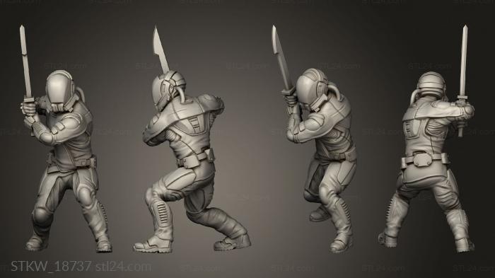 Military figurines (imperial janissary, STKW_18737) 3D models for cnc