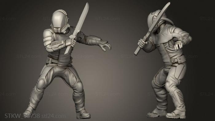 Military figurines (imperial janissary, STKW_18738) 3D models for cnc