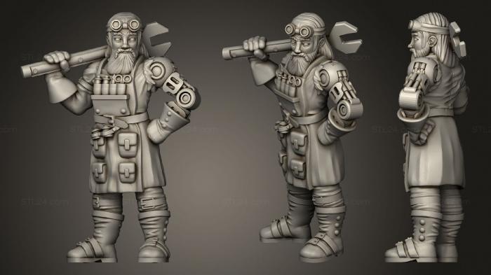 Military figurines (Steampunk mechanic, STKW_1874) 3D models for cnc
