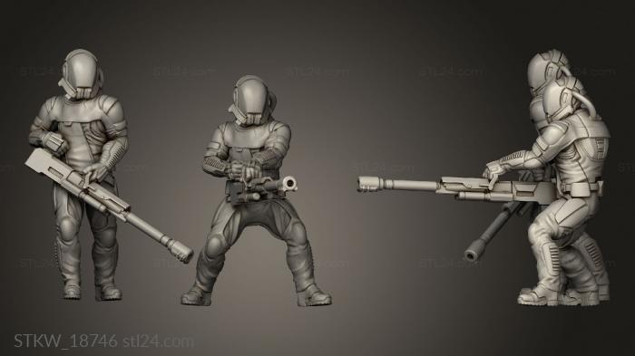 Military figurines (lasgunner jan, STKW_18746) 3D models for cnc