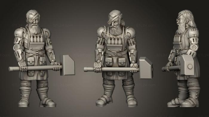 Military figurines (Steampunk smith, STKW_1875) 3D models for cnc