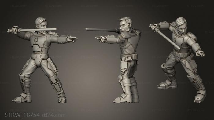 Статуэтки военные (Атласный Рыцарь,Стоящий Рядом с Оби, STKW_18754) 3D модель для ЧПУ станка