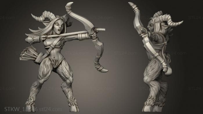 Military figurines (Satyr Lady bow, STKW_18756) 3D models for cnc
