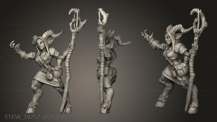 Military figurines (Satyr Lady Druid, STKW_18757) 3D models for cnc