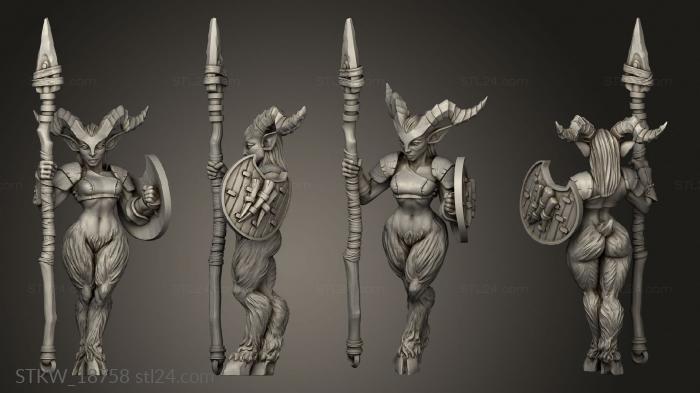 Military figurines (Satyr Lady Spear, STKW_18758) 3D models for cnc