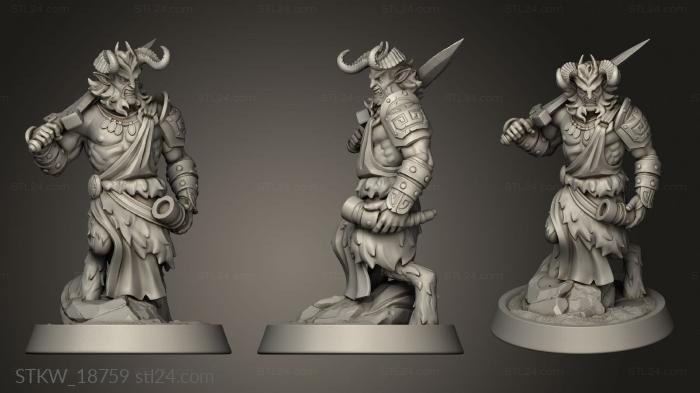 Military figurines (Satyr warrior, STKW_18759) 3D models for cnc