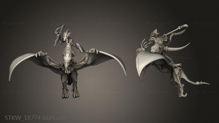 Military figurines (Pterodactyl Riders Javelin, STKW_18774) 3D models for cnc