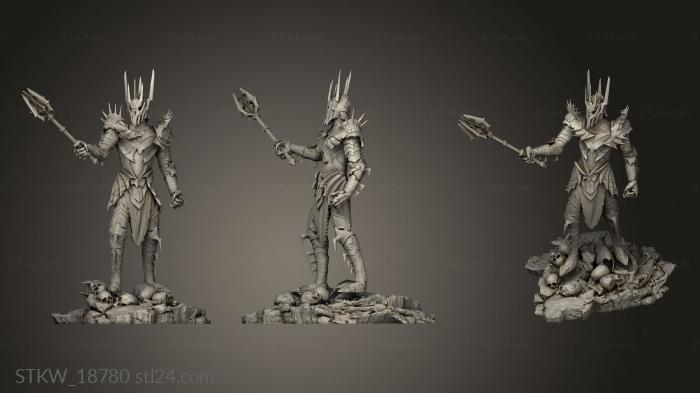 Military figurines (Sauron with mace, STKW_18780) 3D models for cnc